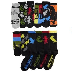 Men's 12 Days of Socks Harry Potter Crest Crew Socks Size 10-13 6-12 Low-Cut